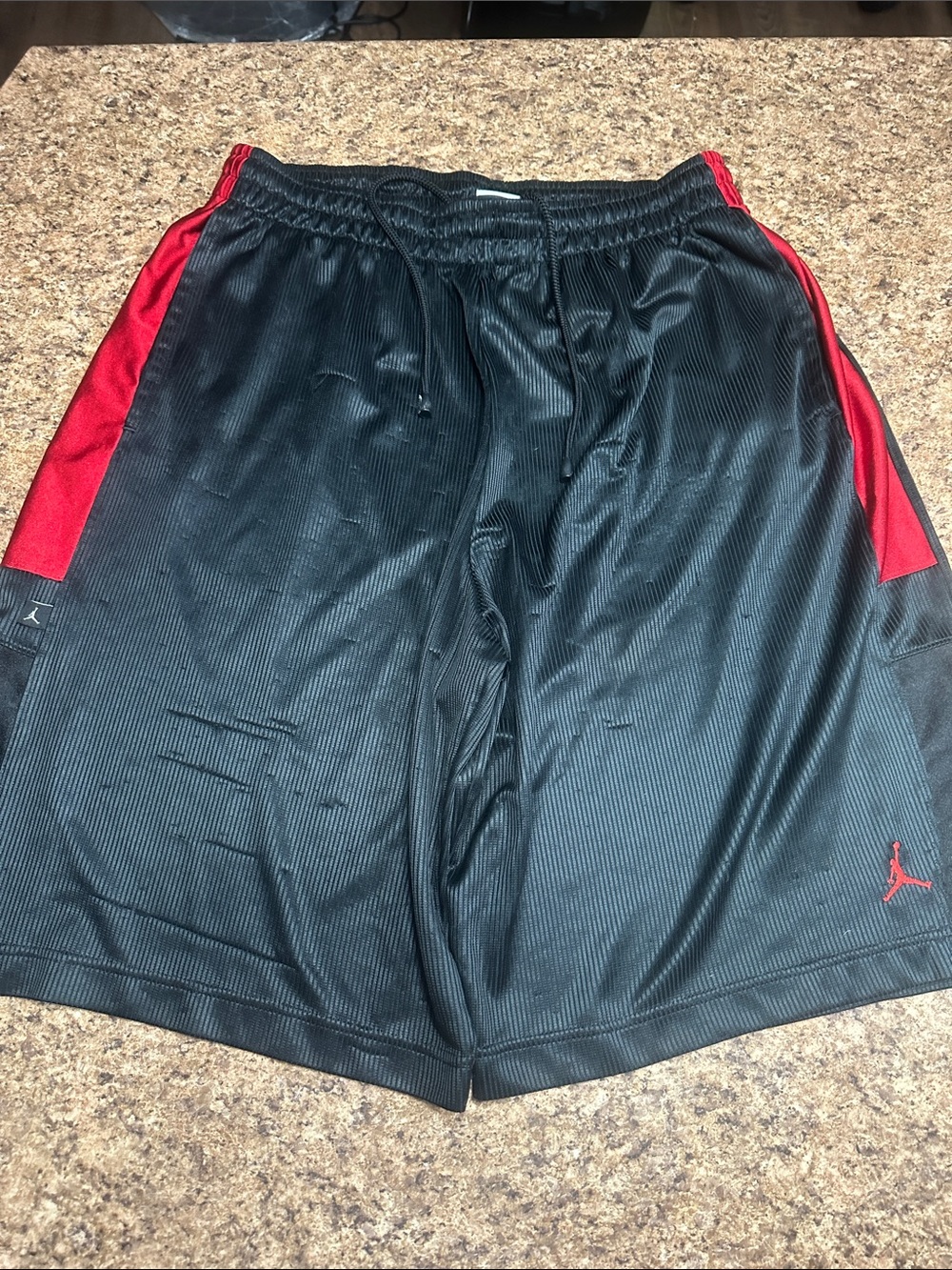 Jordan Black & Red Athletic Basketball Shorts XL